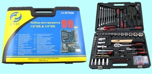 Набор "CNIC" 99 предметов JJ-BT99B (торцевые головки 1/4- 1/2", ключи, отвертки, вставки) CrV в кейсе(упакованы по 3шт.) (cnic47702)