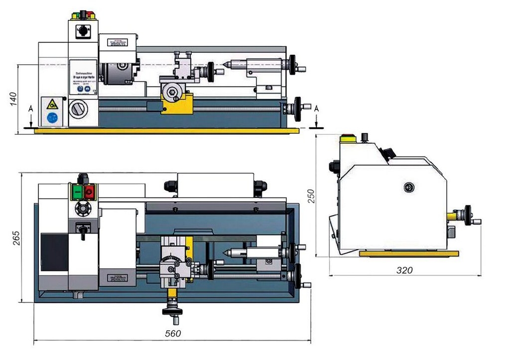 Настольный токарный станок Metal Master MML 1425 V (140X250V)