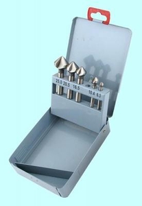Набор зенковок конус  90° ц/х из 5-ти штук d6.3-d25.0мм Р18 в мет. коробке "CNIC" (cnic53873)